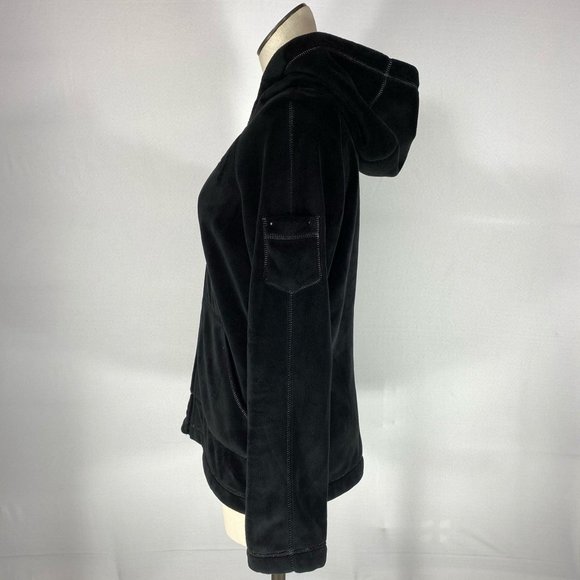 Kristen Blake Women's Size Medium Black Full Zip Plush Fleece Hooded Jacket - Picture 3 of 12